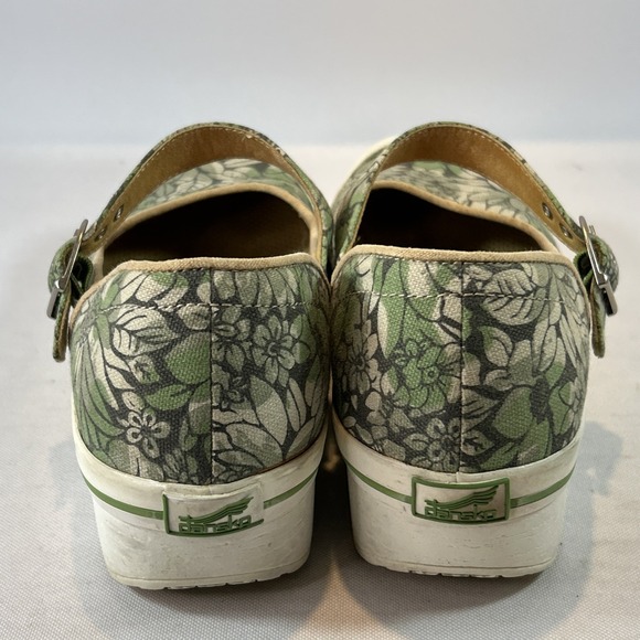 DANSKO Vegan Valerie Shoe Women's Size 11.5US 42EU Green Mary Jane Floral Clog - Picture 11 of 14